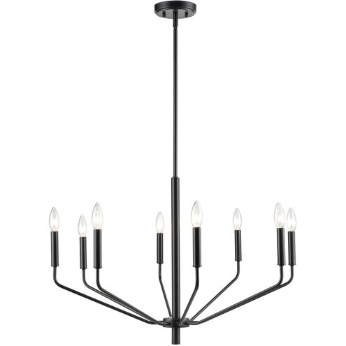 Laurell 8 Light 30 inch Matte Black Chandelier Ceiling Light